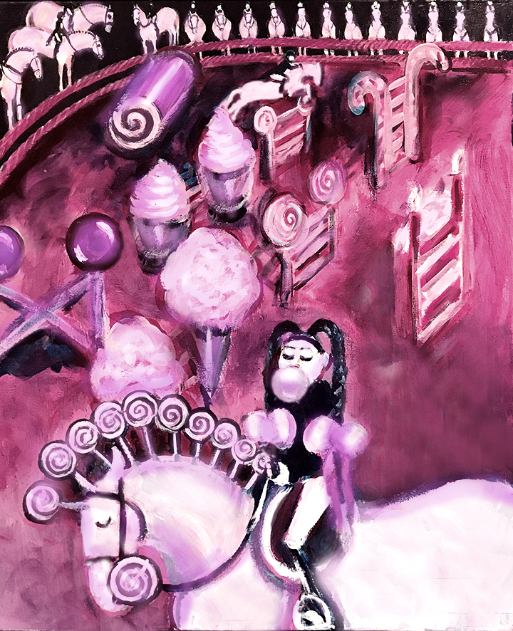 Painting of a candyland course