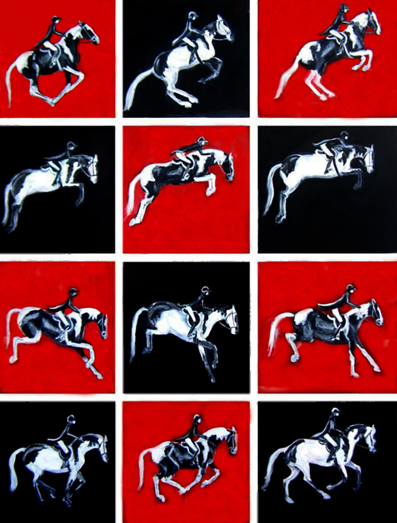 Horse checkerboard art