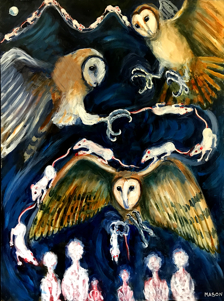 Barn owlets wait for parents