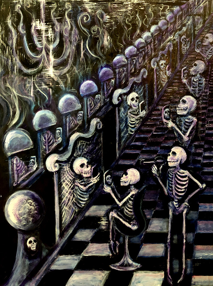 Skeletons in a beauty salon