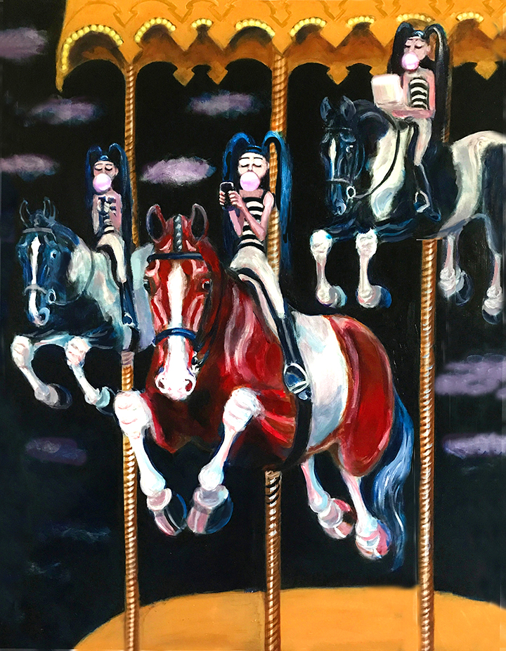 Surreal horse art - Carousel in Crisis